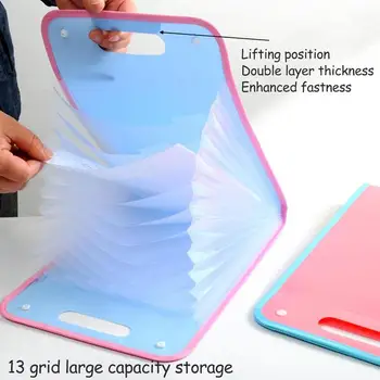 

A4 folder document bag Vertical A4 test paper file classification folder portable Expanding Wallet office supplies
