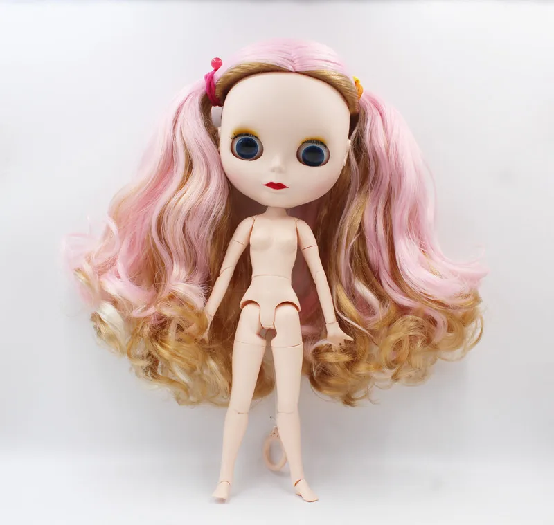 

Free Shipping BJD joint RBL-876J DIY Nude Blyth doll birthday gift for girl 4 colour big eyes dolls with beautiful Hair cute toy