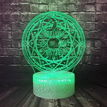 

Night Light Japanese Anime 3D Optical Cardcaptor Sakura Magic Circle Lamp Multicolor LED RGB Lighting Bulb Luminaria Kid toy