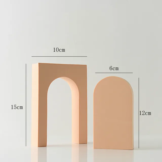 Cube Photo Props INS 3D Ornaments Jewelry Shooting Cosmetics Posing Photography Background Props Arch Orange