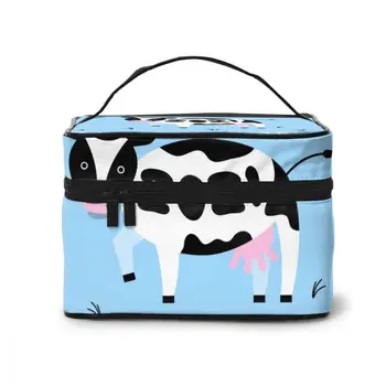 

Women Makeup Bags cosmetic bag Toiletries Organizer Travel Storage Bag 2021 Black And White Cow