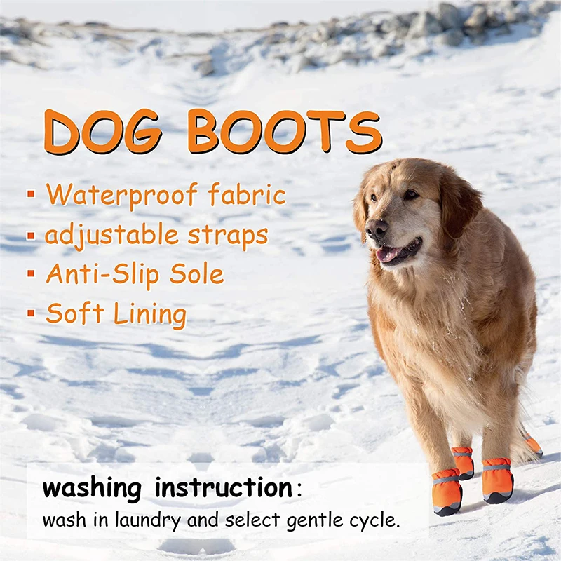 Title 1, Waterproof Pet Dog Shoes Reflective Dog Boots F...