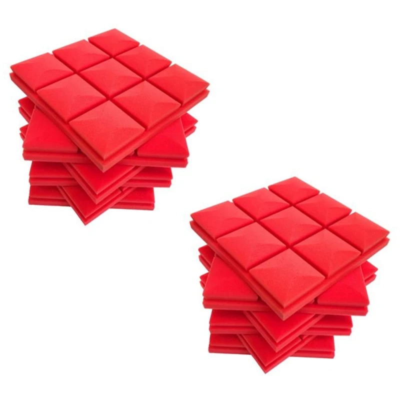 

12 Pack Set Acoustic Foam Panels, Sound Panels Wedges Soundproof Sound Insulation Absorbing, Mushroom Design