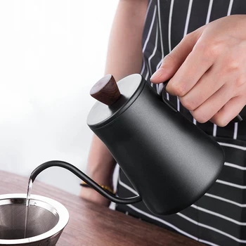 

400ML Stainless Steel Drip Kettle Hand Punch Coffee Pot Teflon Non-stick Gooseneck Long Spout Mouth Coffee Kettle Home Teapot