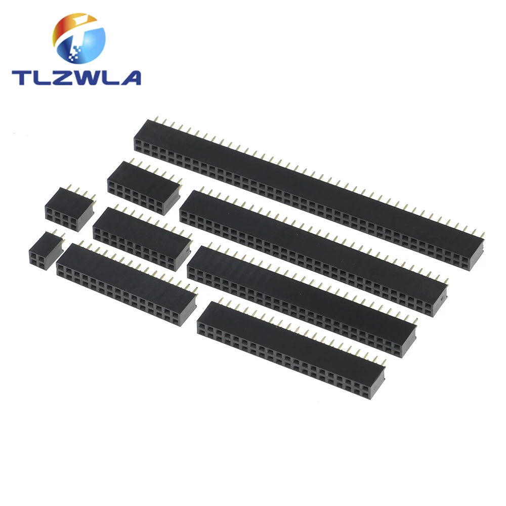 10pcs Double Row Pin Female Header Socket Pitch 2.54mm 2*2p 3p 4p 5p 6p ...