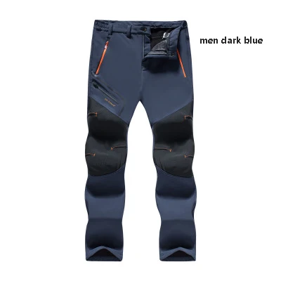 men dark blue Для женщин и мужчин 6XL брюки для рыбалки походные треккинговые зимние походные альпинистские штаны для бега размера плюс больше размера d водонепроницаемые штаны для улицы - Цвет: men dark blue