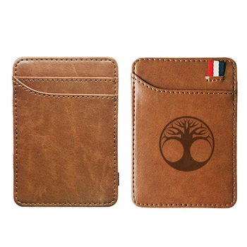 

Charm Tree Of Life Slim Leather Women Wallet Magic Brand Designer Men Wallet Card Holder Bifold Clamps for Money