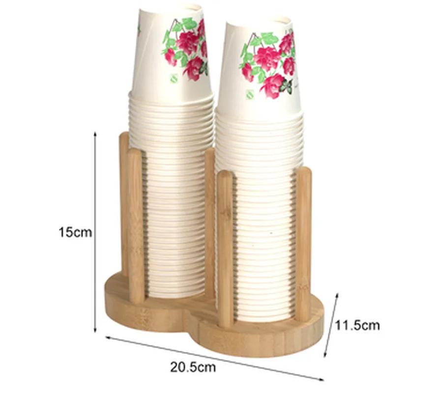 Household Solid Wood Wooden Cup Holder Water Dispenser Milk Tea Shop Disposable Paper Cup Holder with Home Decoration