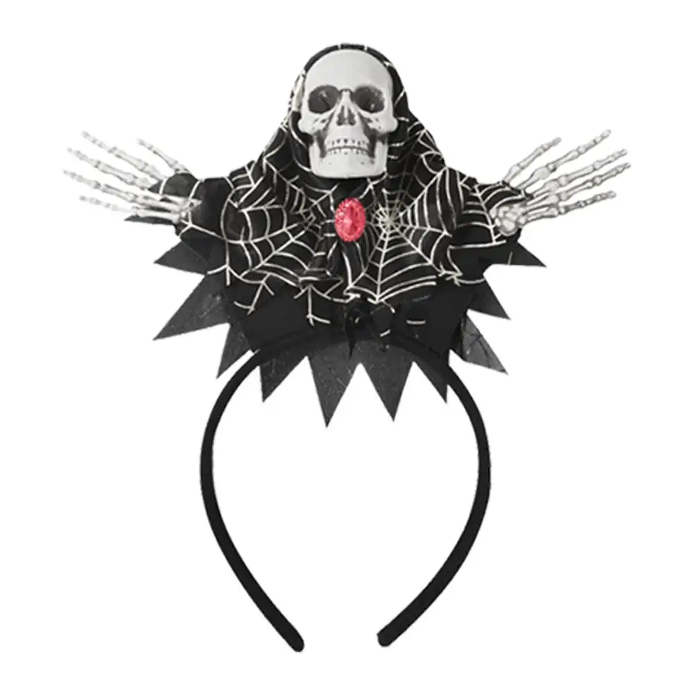 

Novelty Halloween Skull Lace Headband Devil Hair Hoop Headdress Hairband Cosplay Headwear Accessory For Women Girls