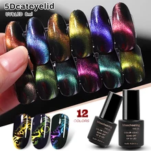 Новинка! 5D Гель-лак для ногтей кошачий глаз двойная головка магнит CANNI 8 мл УФ светодиодный Хамелеон 12 цветов магнит США без магнита TSLM1(China)