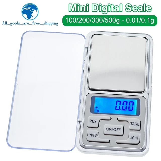 Electronic Digital Pocket Scale 0.01g Precision Mini Jewelry Weighing Scale  Backlight Scales 0.1g for Kitchen 100/200/300/500g