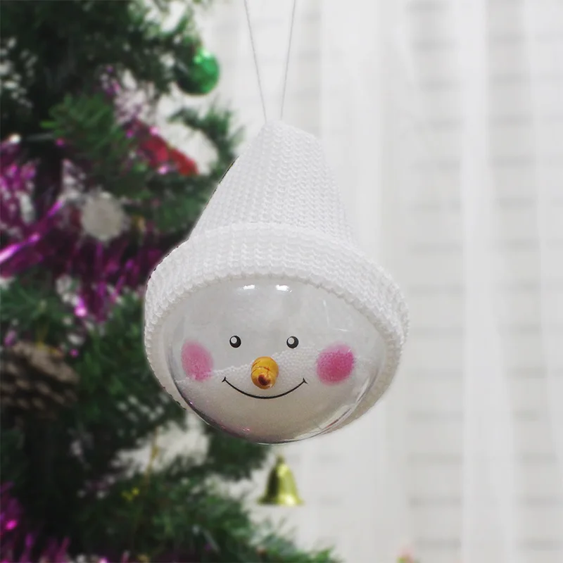 Christmas decoration ball plastic flannelette snowman Christmas tree decoration 2020 New Year Christmas gifts for children