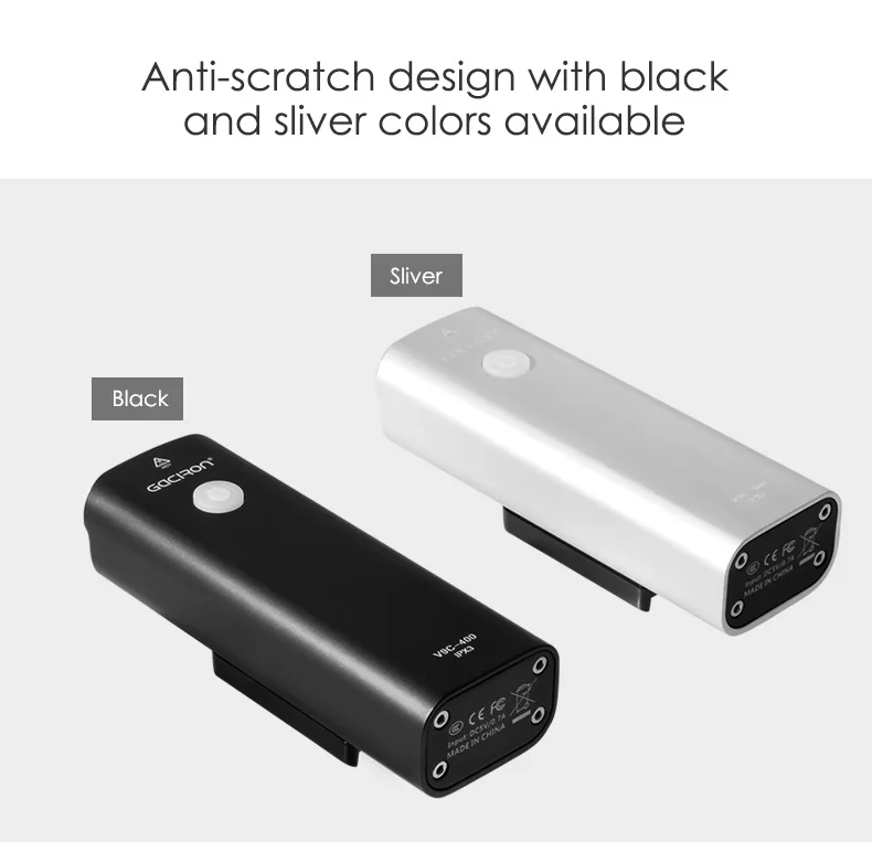 GACIRON Велоспорт Водонепроницаемый IPX3 светодиодный свет USB Перезаряжаемый мини-велосипед 400 люмен руль фара дорожный велосипед MTB