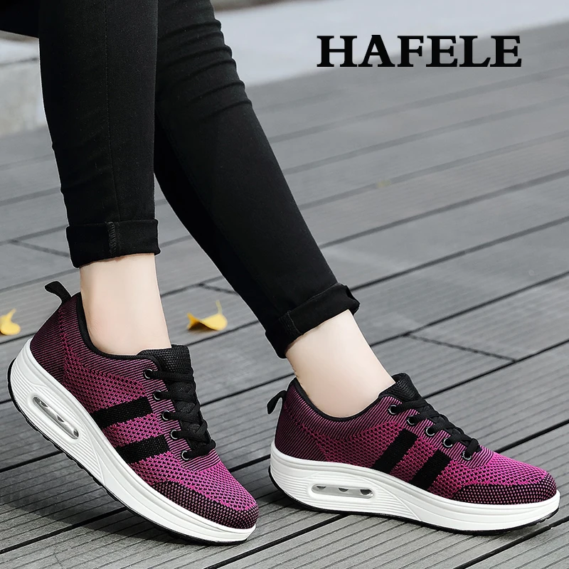 Уличная Женская прогулочная обувь; Модные дышащие кроссовки; Повседневная Легкая спортивная обувь на толстой подошве с тканевой воздушной подушкой