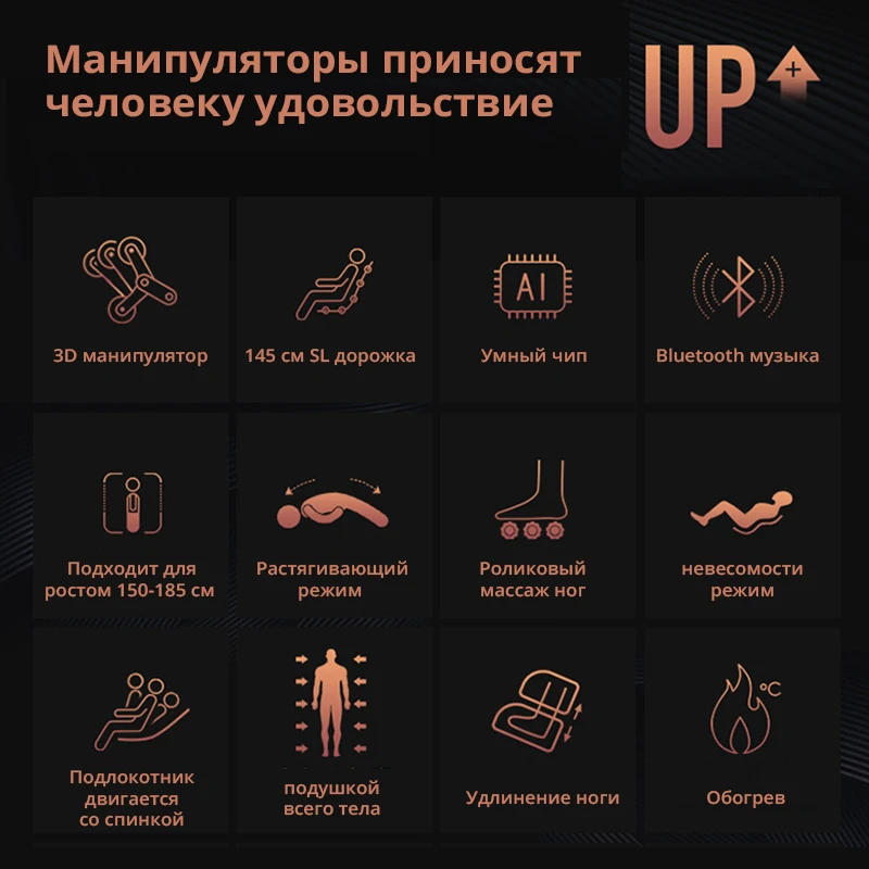 Профессиональное массажное кресло LEK 988R5 на все тело 145 см с манипулятором