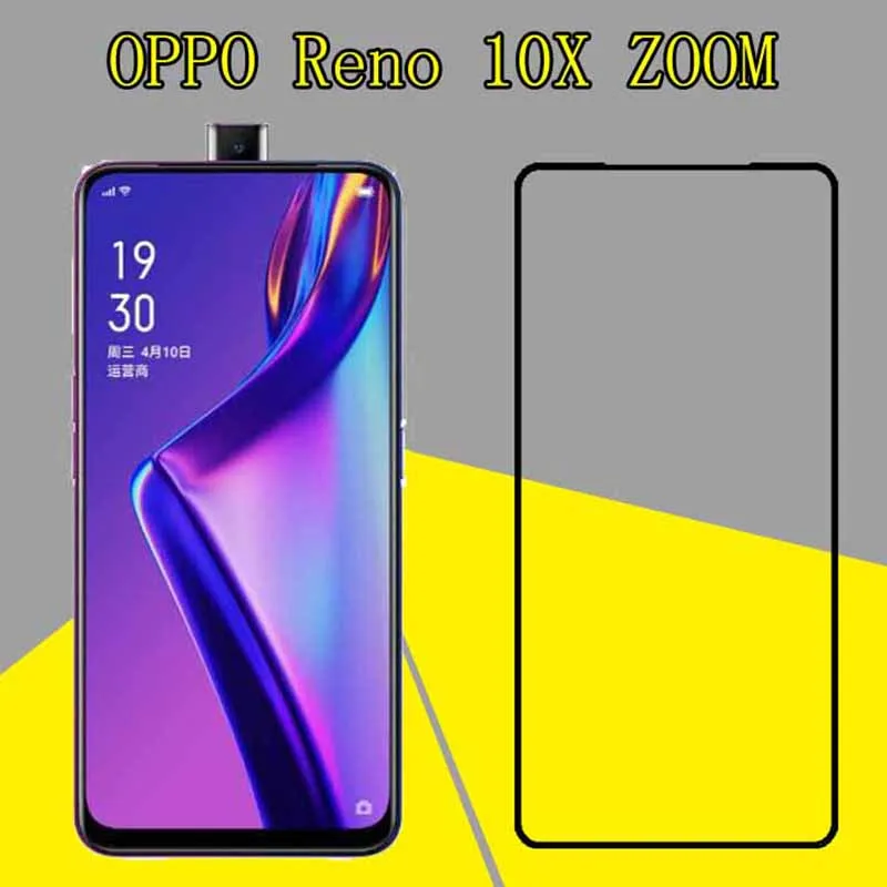 2 шт. полное клеевое закаленное стекло с полным покрытием для OPPO Reno 10X Zoom защита