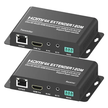 

Up to 394Ft/120M, HDMI1.4 Extender with HDMI Loop-out 4K@30Hz IR RS232 over IP Cat6/5E Converter Transmitter