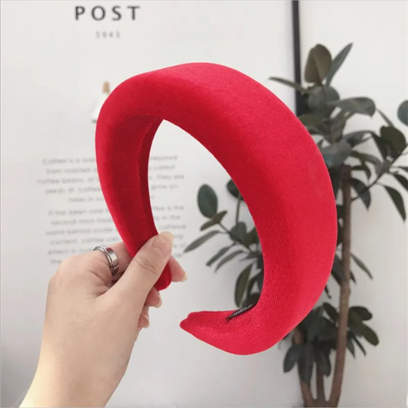 Fashion hair accessories women's wide-brimmed milk silk thick sponge ring solid color headband hairband girl hair band headwear