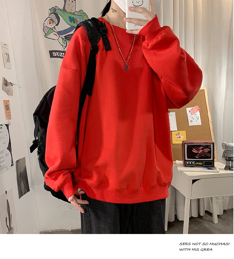 LEGIBLE 2021 Autumn Woman's Hoodies Oversize Female Loose Cotton Solid Thicken Warm Women Sweatshirts Lady Fashion