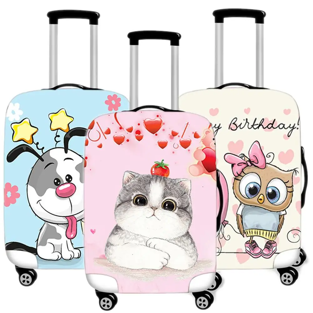 

Cute Animal Luggage Dust Cover Suitcase Case Protective Cover Elastic Travel Accessories Suitcases Organizadores 18-32 xl inch