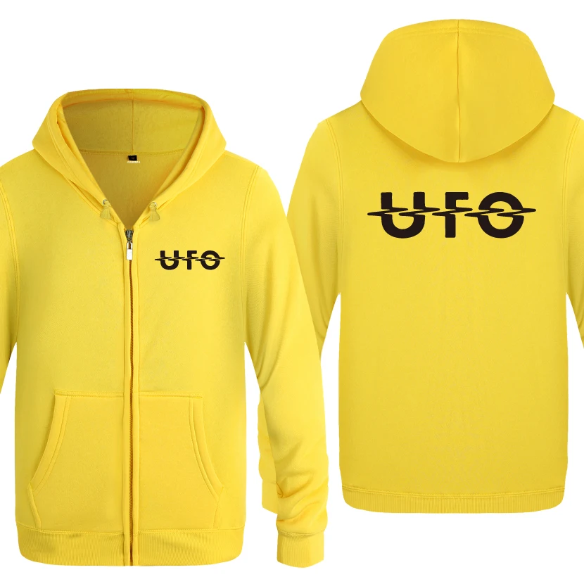 Новинка UFO, креативные толстовки для мужчин, мужские флисовые толстовки на молнии с капюшоном, кардиганы