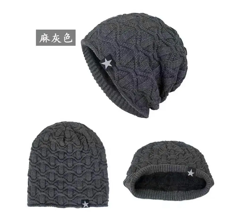 Pom Poms женская зимняя шапка, модная однотонная Флисовая теплая вязаная шляпа, утолщенная шерстяная шапка и шарф, 2 предмета, зимняя шапка