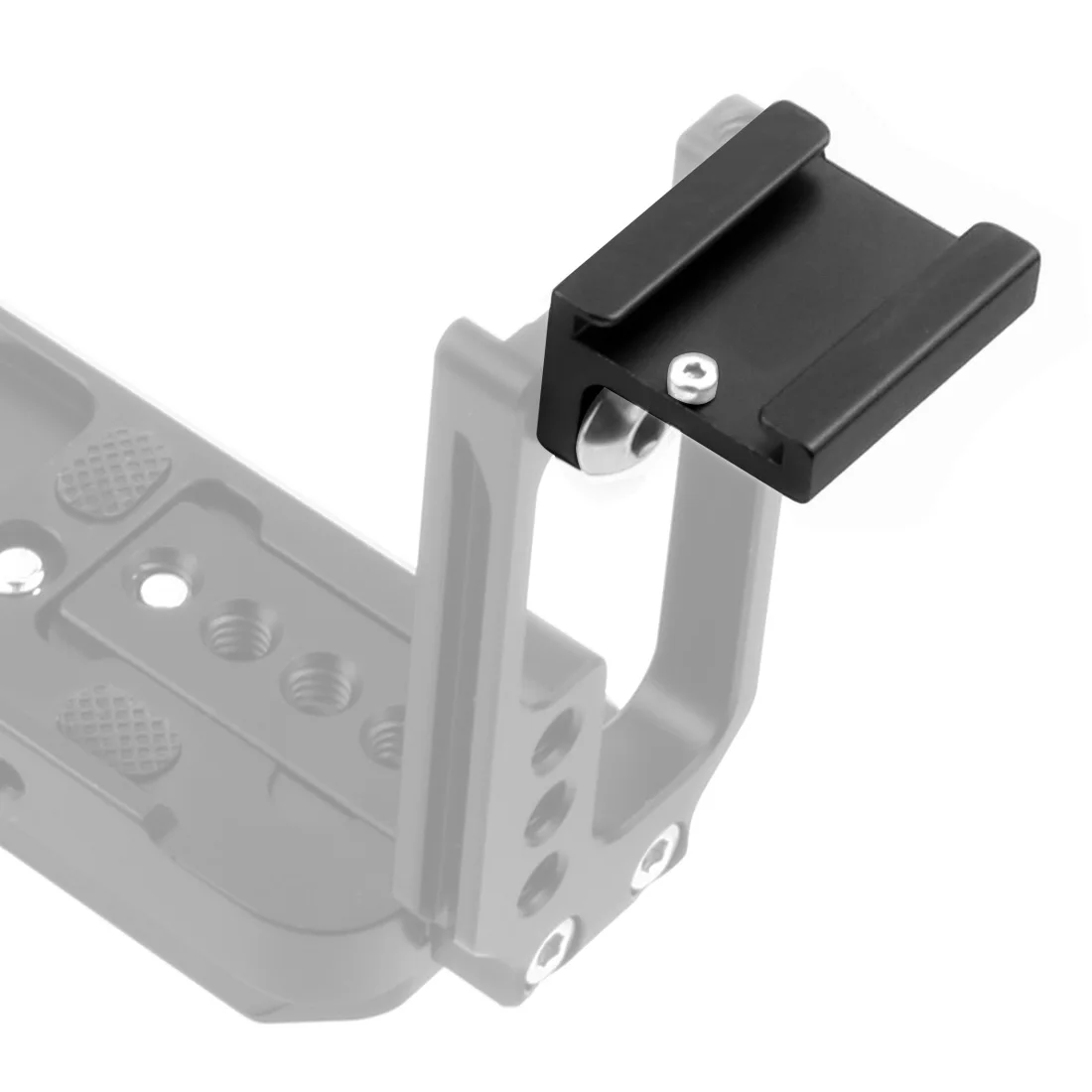 Cold Shoe Mount Adapter 90 Degree Angle For DSLR Camera Rig Side Cage Quick Release L Bracket Plate Handle 1/4" Screws