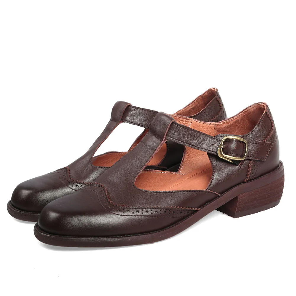 

DORATASIA New Girl Fashion Chunky Heel Spring Summer Pumps Mary Janes Genuine Leather Pumps Women Party Retro Shoes Woman