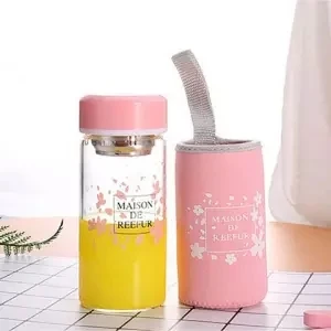 High Temperature Resistant Glass Cup Anti-scalding Cup Set Tea Strainer Hand Glass Water Cup Crystal Water Bottle Milk Bottle - Цвет: 400ML set
