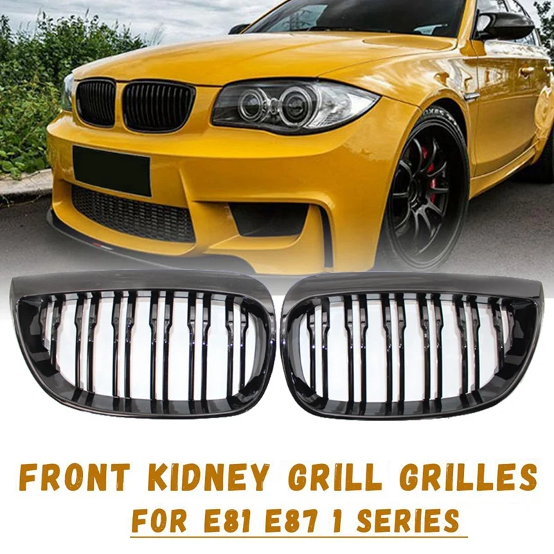 AP68-Front почек двойная линия решетка спорт гриль Замена для-BMW E81 E87 E88 1 серии 2004-2007