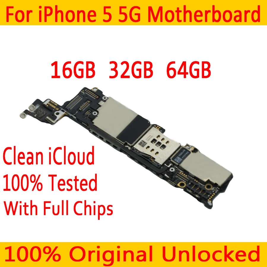 16 ГБ 32 ГБ 64 ГБ для iphone 5 материнская плата с чипами, оригинальная разблокированная материнская плата для iphone 5 5g с системой IOS