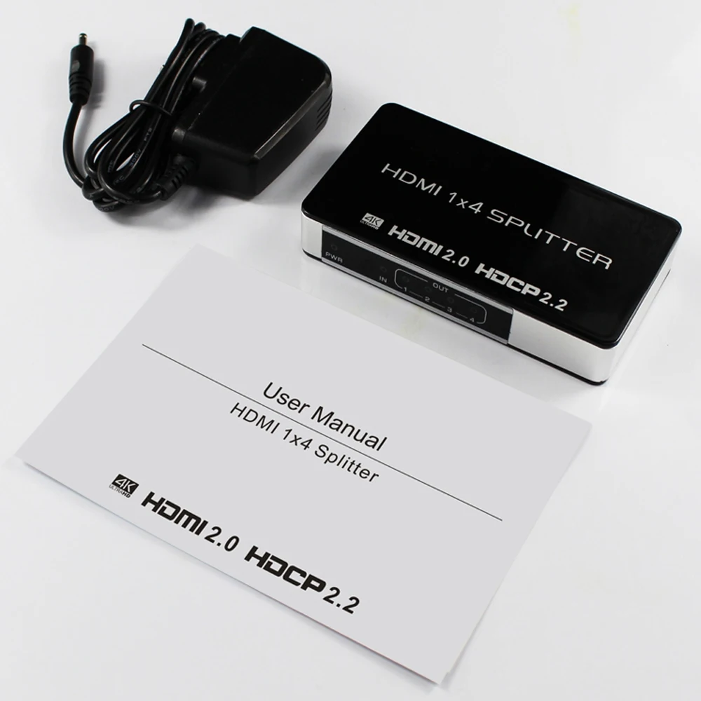 Hdmi сплит-тер 1X4 4 k@ 60Hz Uhd Hdcp 2,2 сплит-повторитель переключатель коробка вход 4 выхода Hdmi 2,0 для Hdtv Ps3 Dvd Stb