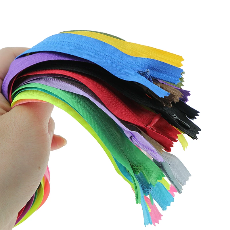 Assorted Invisible Zippers for Garments - 50 Pack, 6-24 Inch Range