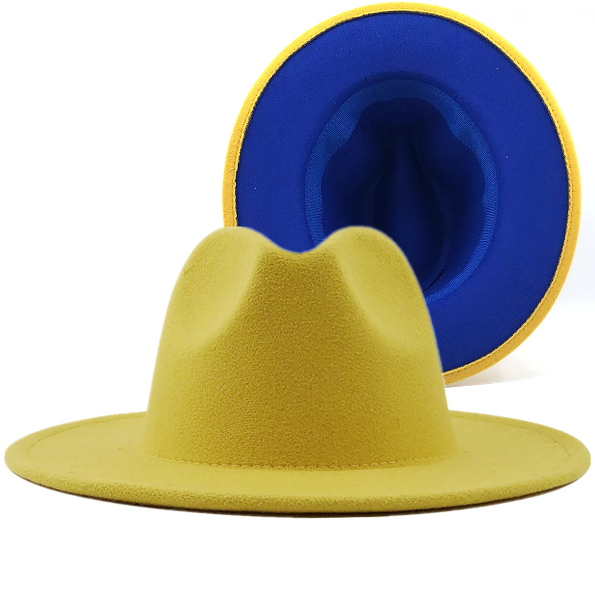 Yellow red bottom fedoras wide brim hat Panama felt hat for male jazz hat church top cap women hats  for men шляпа женская cream fedora