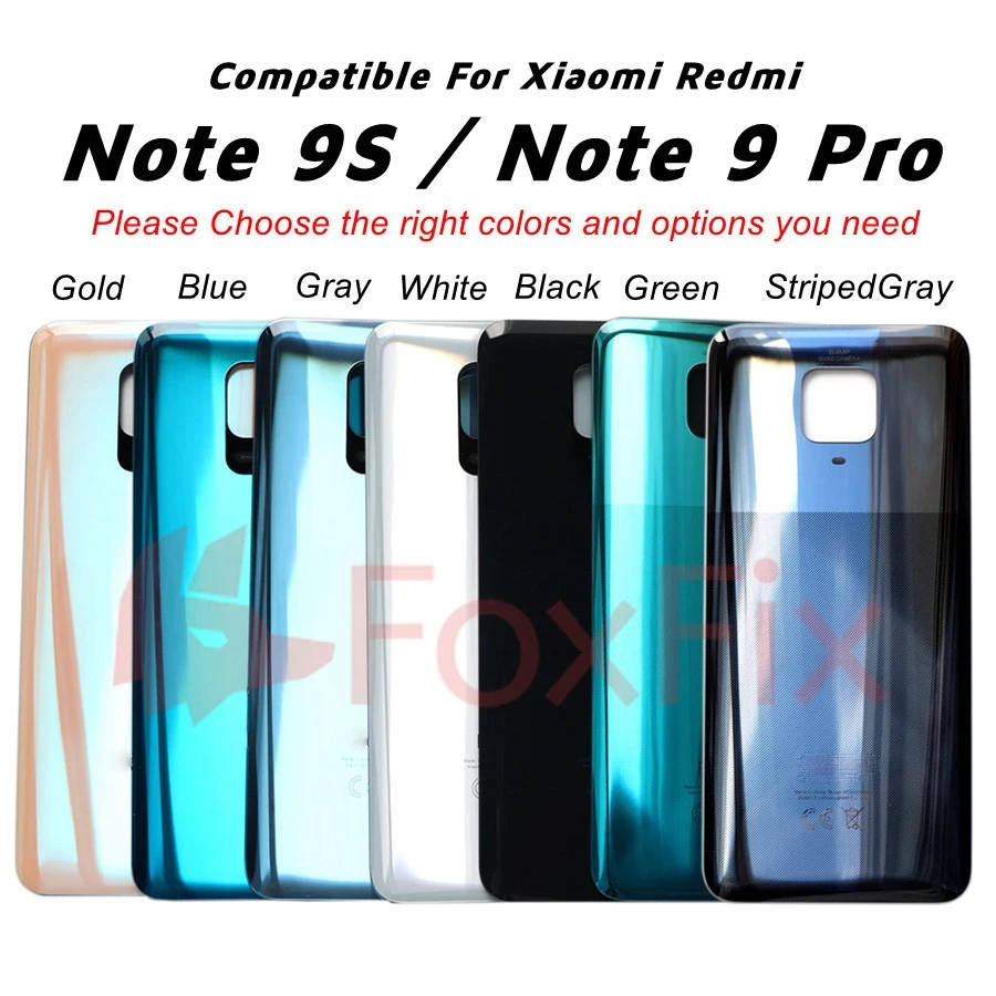 Задняя стеклянная крышка для Xiaomi Redmi Note 9 Pro 9S Крышка батарейного отсека панель Note9