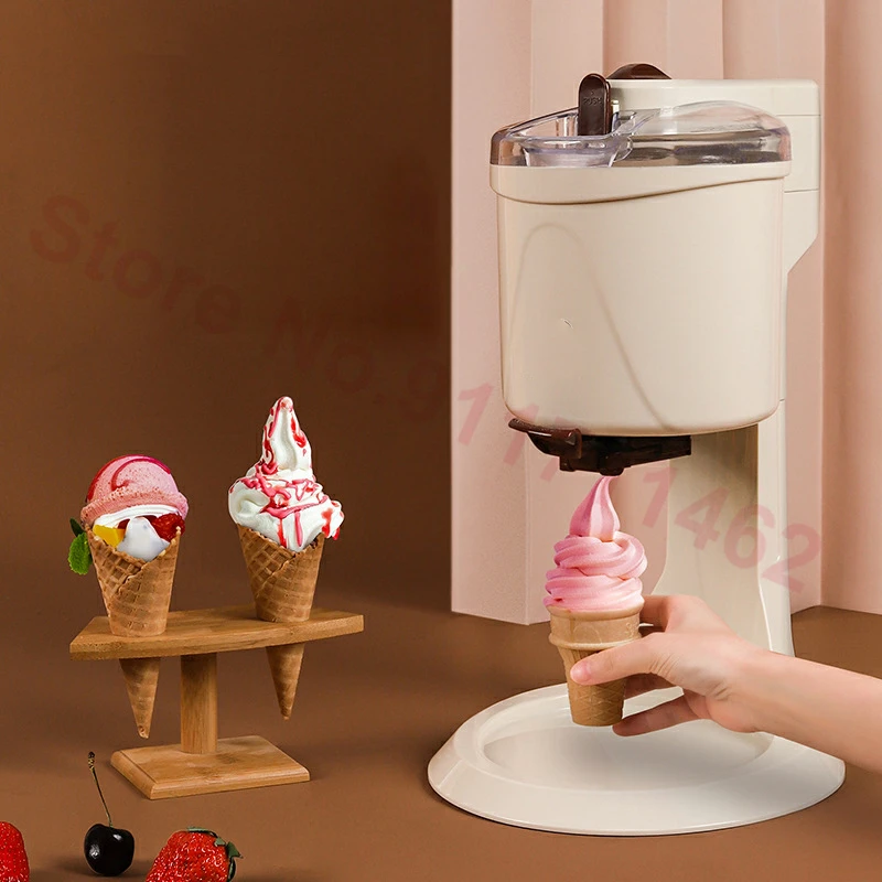 220V Household Soft Serve Ice Cream Machine Automatic Icecream Sundae Maker DIY Fruit Dessert Milkshake Smoothie 2