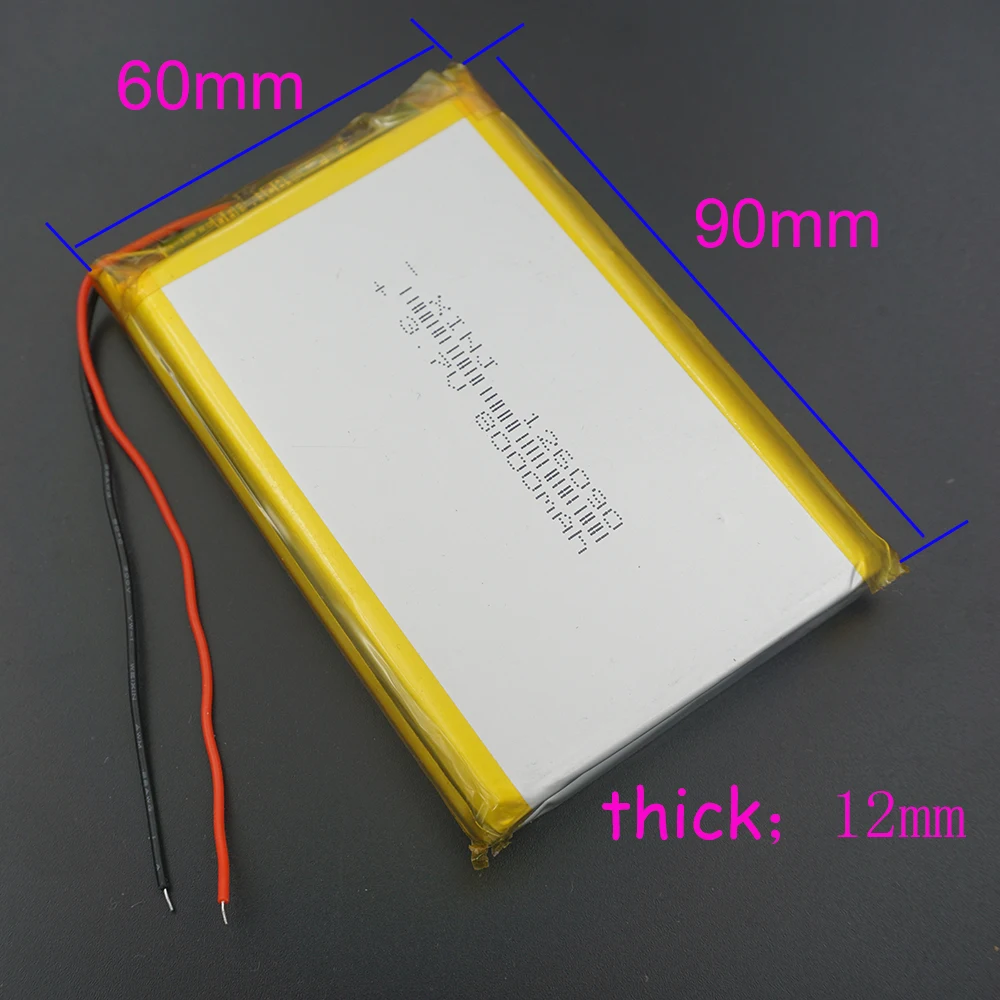 XINJ 3 7 В 8000 мАч литий полимерный аккумулятор 126090 для PSP GPS DIY ipod PAD Средний