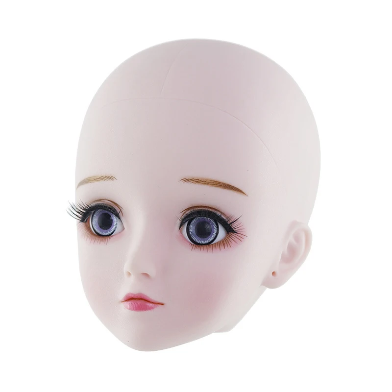 Шарнирная кукла 60 см лысая голова голубые глаза имитация ресниц эльф уха 1/3