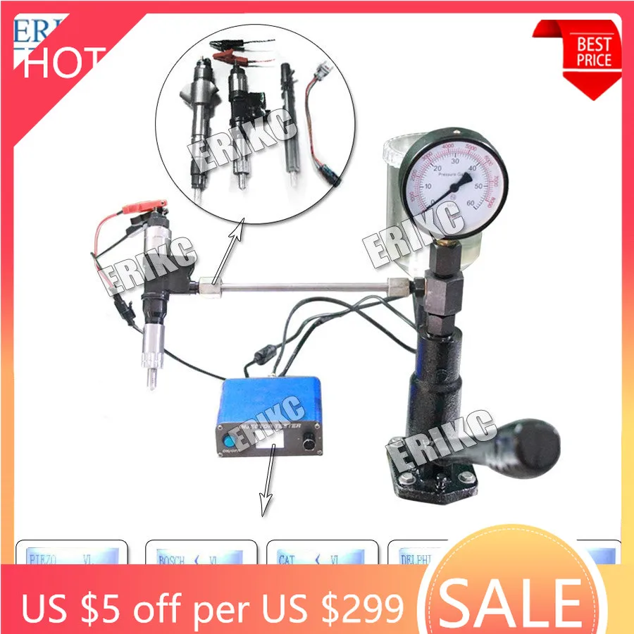 ERIKC CRI800 Auto Engine Diesel Injector Tester Machine S60H Fuel Piezo Injection Nozzle Tester Equipment 220V & 110V