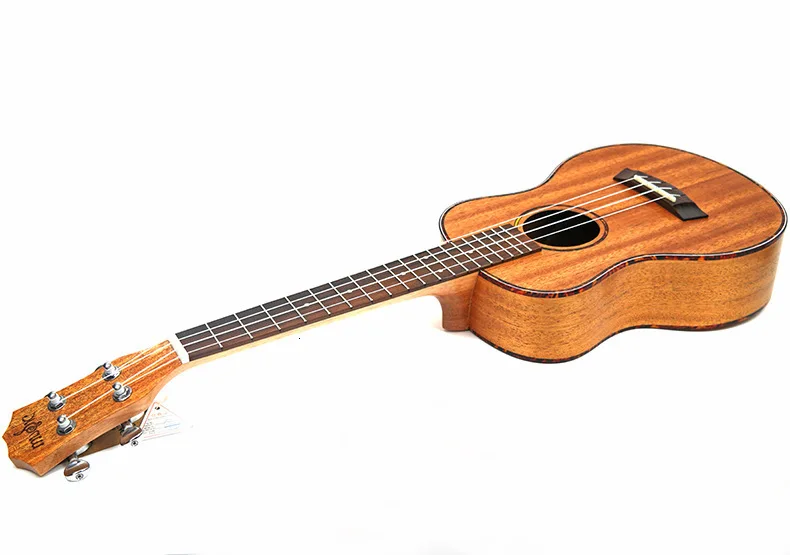 Гавайская гитара 23 дюймов Гавайская маленькая гитара из цветков персикового дерева сердце красная черепаха