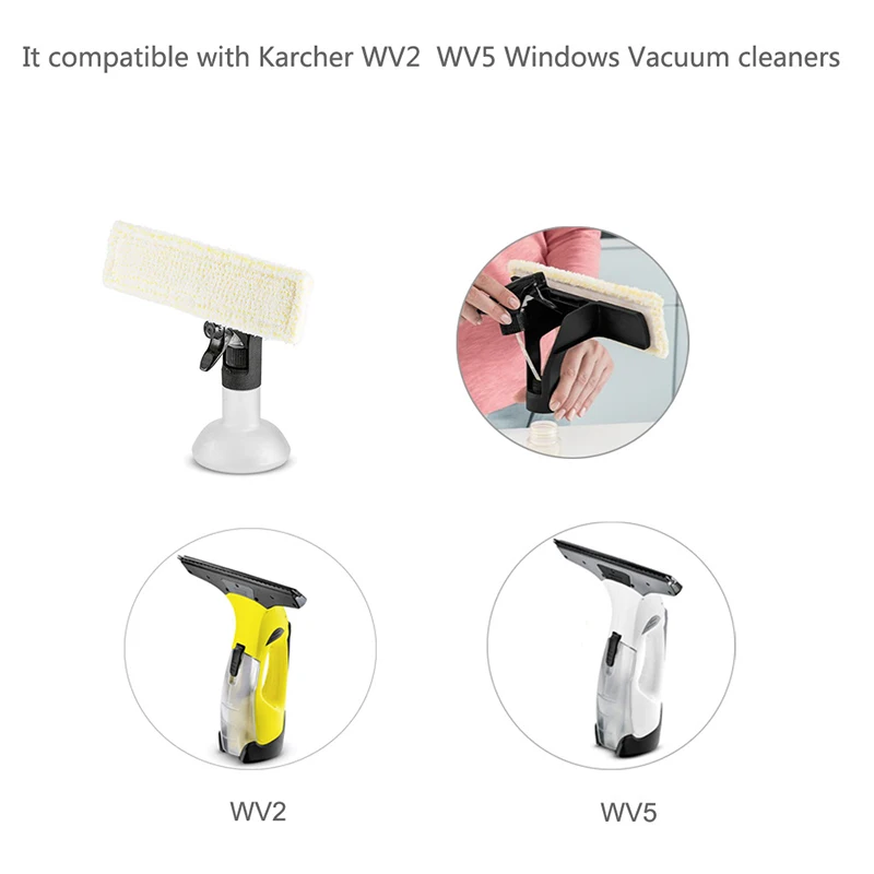 Microvezel Dweildoek Voor Karcher Wv2 5 Raamreinigingsmachine 2.633-130.0 Vervangende Accessoires 7Cm * 27.5Cm Voor Thuis