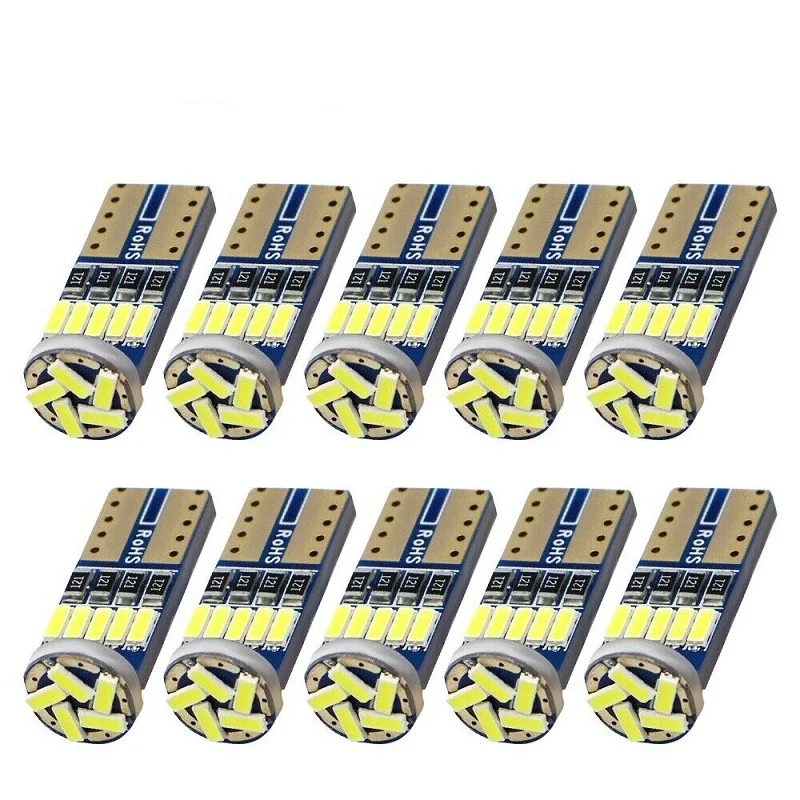 

100Pcs 6000K White 12V W5W T10 4014 15SMD LED Car Led Signal Lamp 501 194 Bulbs Clearance Lights Reading Lights Interior Lights