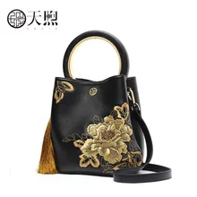 Pmsix, женская сумка из натуральной кожи, сумка из воловьей кожи с вышивкой, сумки, роскошная модная сумка-мешок, женская кожаная сумка через плечо