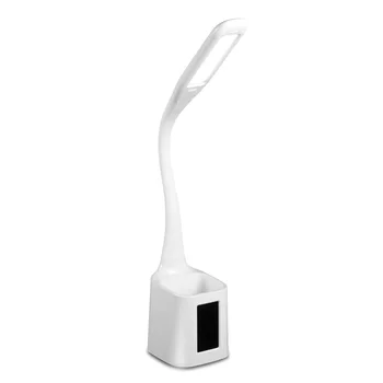 

Folding Dimmable Pen Holder LED Table Lamp Smart Lamp With Calendar Display Touch Button Natural Light 5500K±500K