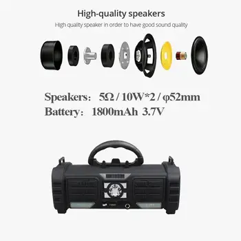 

Yilinesye Portable bluetooth Speaker Support TF card FM radio wireless Waterproof column Subwoofer soundbar for Computer speaker