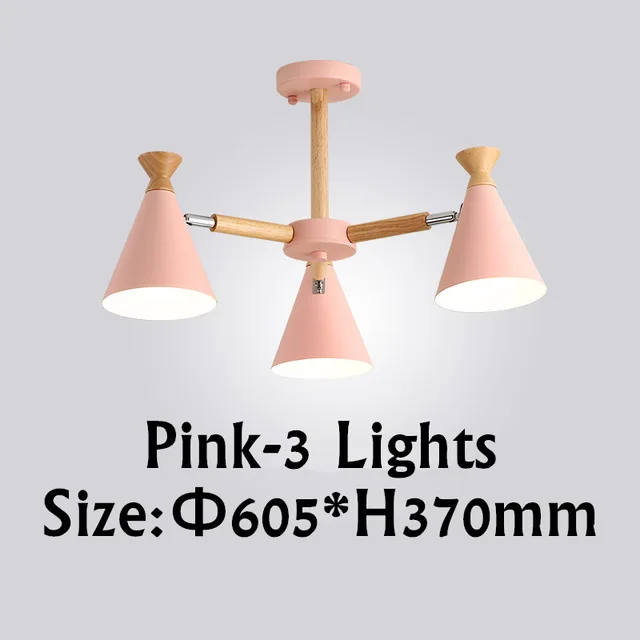 5 Lustra lampa современный светодиодный гостиная спальня кабинет отель потолочная лампа Macaron деревянная люстра креативный - Цвет абажура: 5