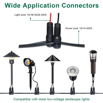 

Outdoor Waterproof Low Voltage Easy Install 12-16 Gauge Landscape Light Yard Portable Cable Connector Replacement Parts Durable