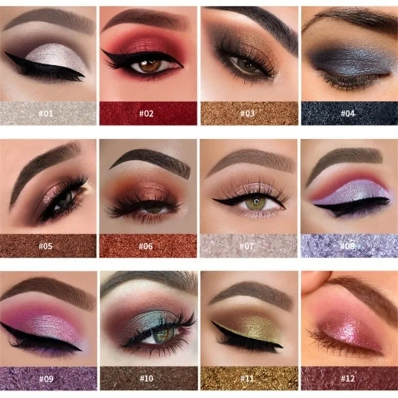 12 Colors Mixed Colors Powder Pigment Glitter Mineral Spangle Eyeshadow Makeup Cosmetics Set Make Up Shimmer 3