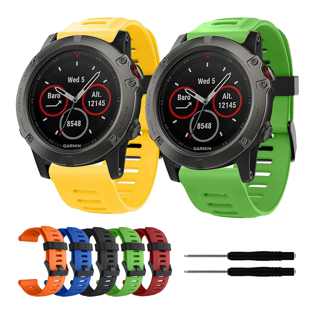 Ремешок силиконовый для наручных часов быстрая замена цветной браслет Garmin Fenix 6X 5X