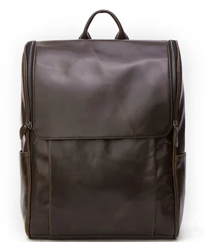 

Large Vintage Cow Leather Backpack Waterproof Genuine Leather Laptop Bags Solid Color Portable Outgoing Backpack Mochilas DF121